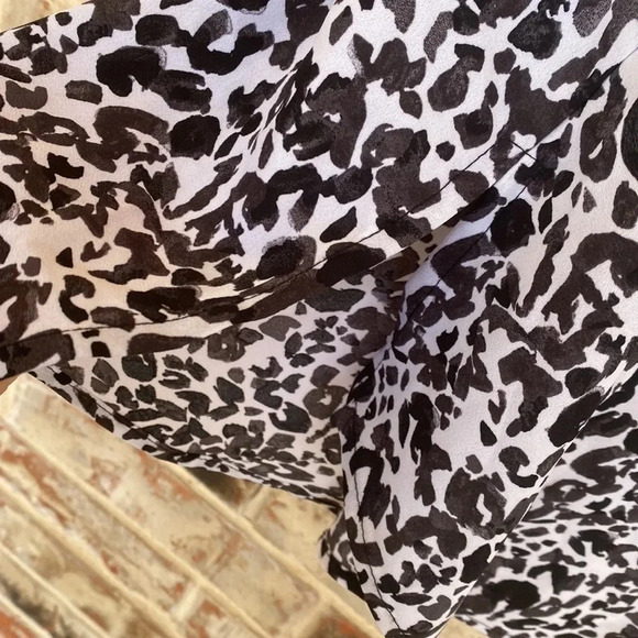 Evri Black and White Leopard Print Popover Blouse - Picture 7 of 9